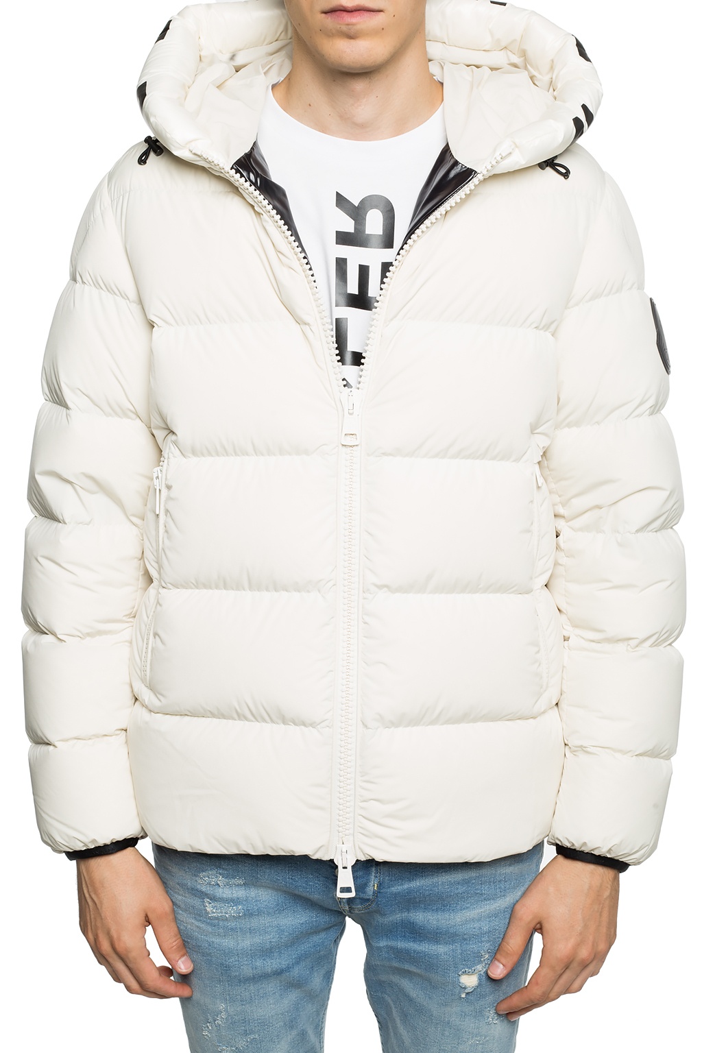 Cream 'Dubois Giubbotto' quilted jacket Moncler - Vitkac GB